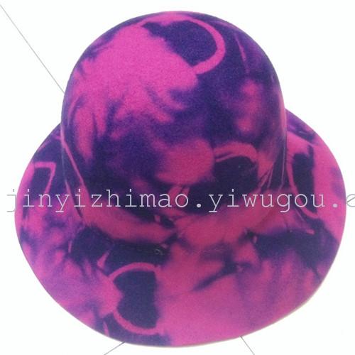 Wool felt tie dye ladies bucket Hat wool felt Bowler Hat fisherman Hat Wool felt tie dye ladies bucket Hat wool felt Bowler Hat fisherman Hat