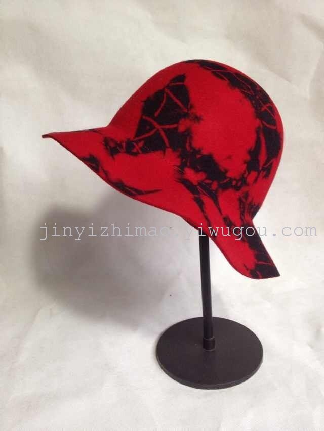 Wool felt tie dye ladies bucket Hat wool felt Bowler Hat fisherman Hat Wool felt tie dye ladies bucket Hat wool felt Bowler Hat fisherman Hat