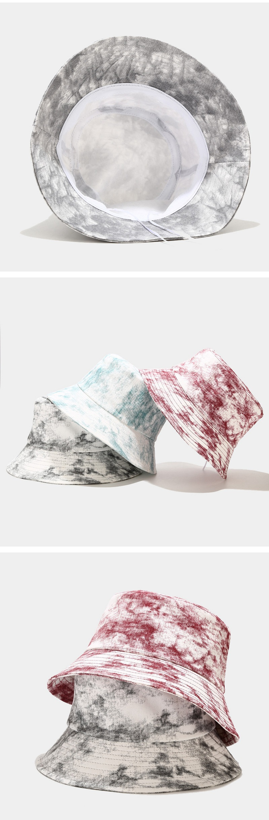 Cotton Tie-dye Unisex Bucket Hat Cap Outdoor Travel Sun Prot