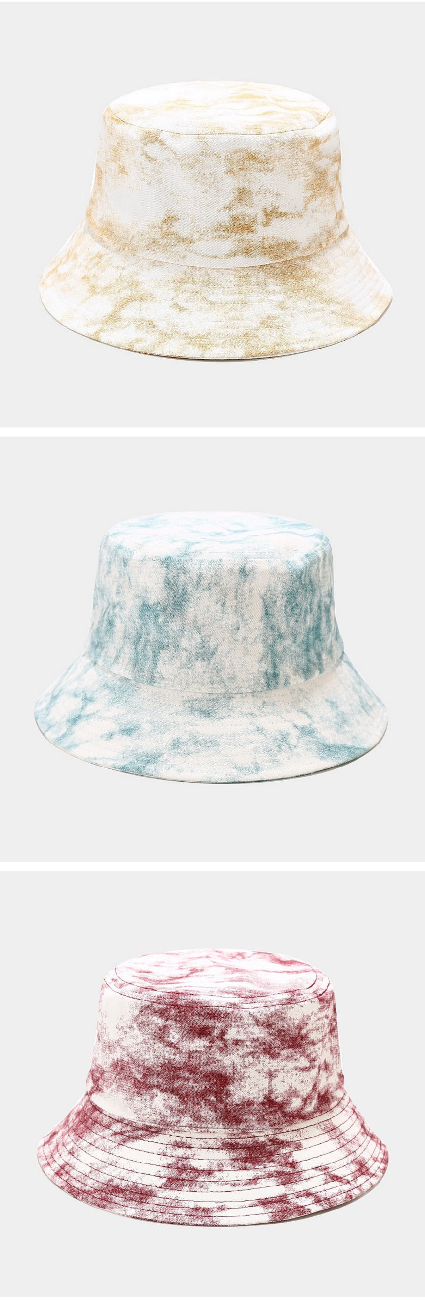Cotton Tie-dye Unisex Bucket Hat Cap Outdoor Travel Sun Prot