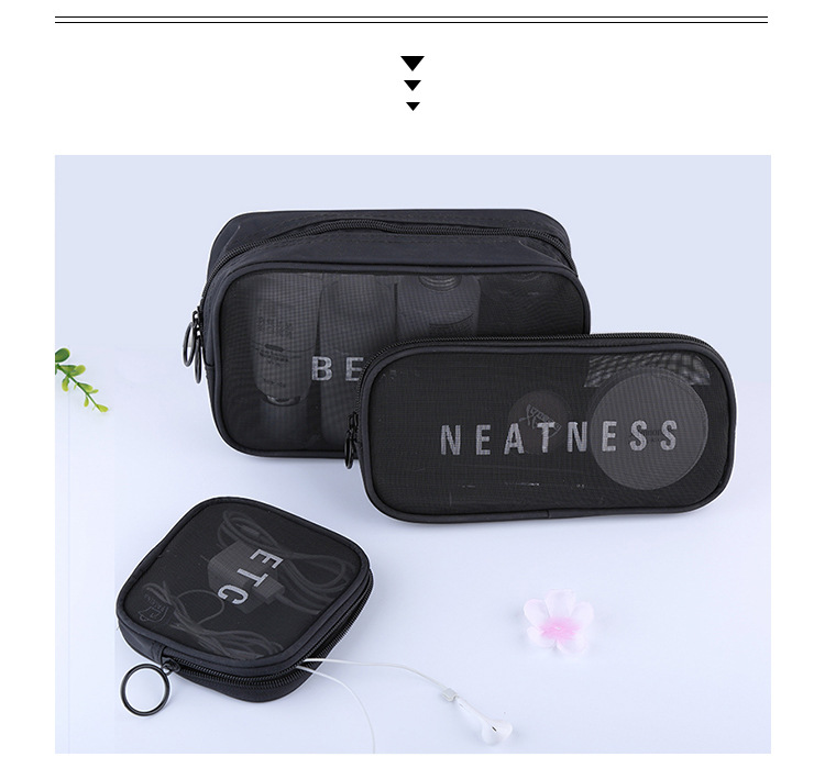 Korea travel multi-functional cosmetic bag size portable toiletry bag Ladies transparent gauze toiletry bag Korea travel multi-functional cosmetic bag size portable toiletry bag Ladies transparent gauze toiletry bag
