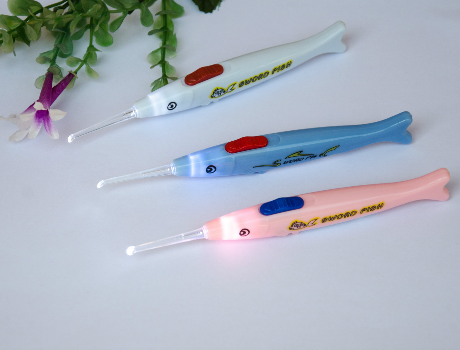 Cartoon Luminous Ear Pick Multi-Functional Xinyan Fish with Light Earpick Ear Pick Grilled Ear Cleaner Digging Earpick Cartoon Luminous Ear Pick Multi-Functional Xinyan Fish with Light Earpick Ear Pick Grilled Ear Cleaner Digging Earpick