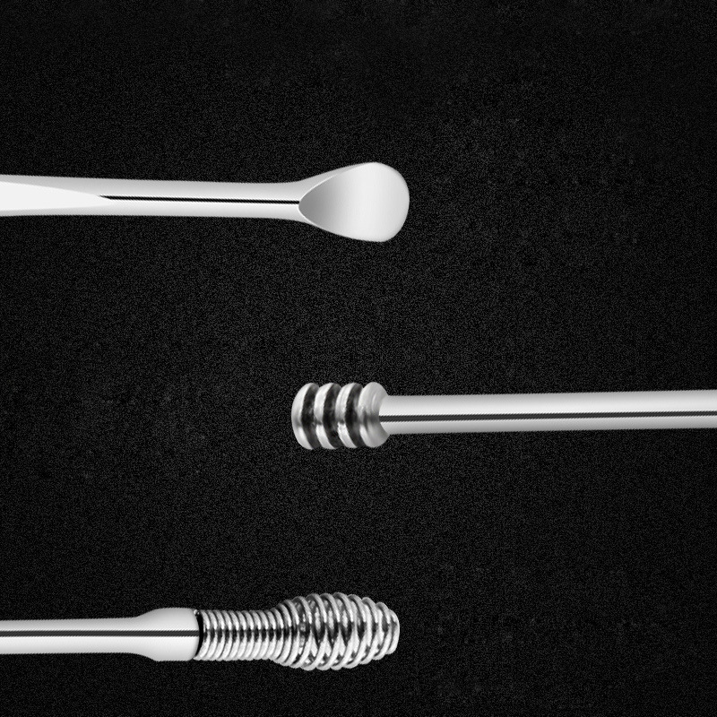 Stainless Steel Ear Pick 6-Piece Ear Spoon 5-Piece Set Earpick Spiral Spring Ear Spoon Set Ear Picking Tools