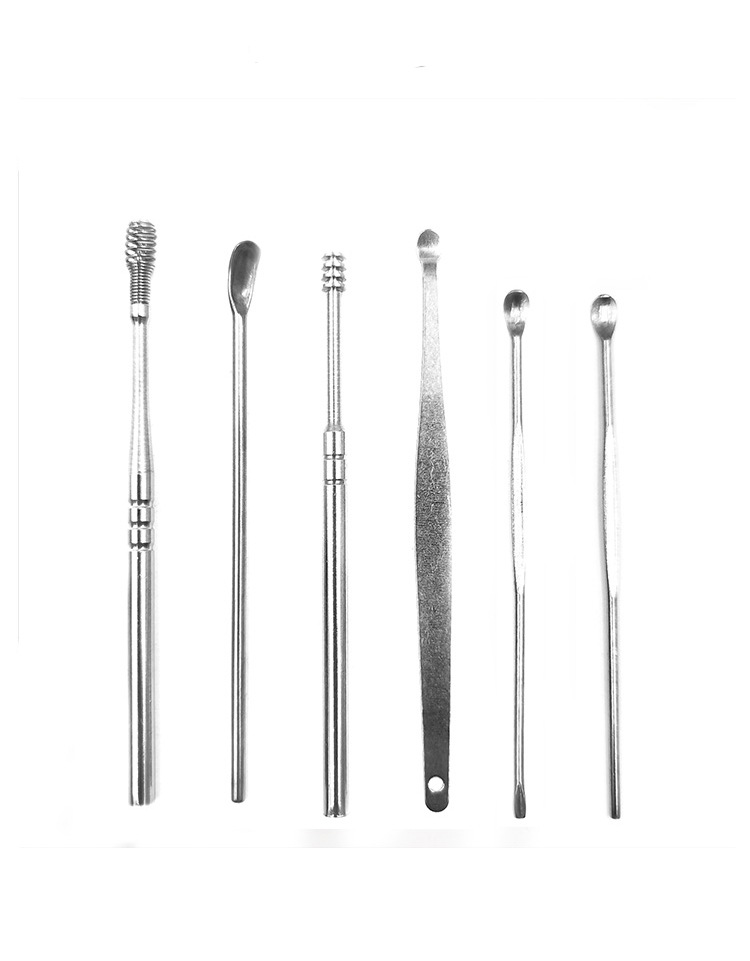 Stainless Steel Ear Pick 6-Piece Ear Spoon 5-Piece Set Earpick Spiral Spring Ear Spoon Set Ear Picking Tools Stainless Steel Ear Pick 6-Piece Ear Spoon 5-Piece Set Earpick Spiral Spring Ear Spoon Set Ear Picking Tools