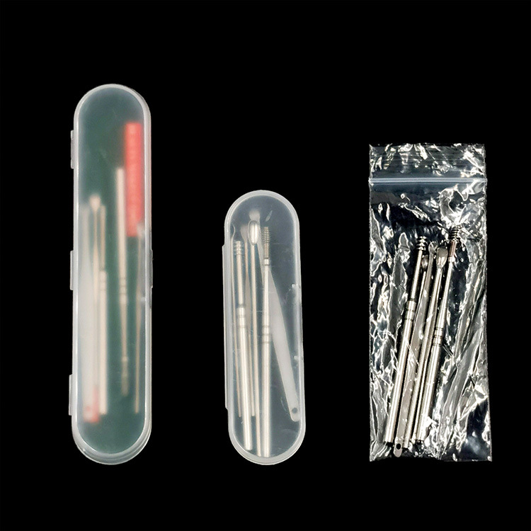 Stainless Steel Ear Pick 6-Piece Ear Spoon 5-Piece Set Earpick Spiral Spring Ear Spoon Set Ear Picking Tools