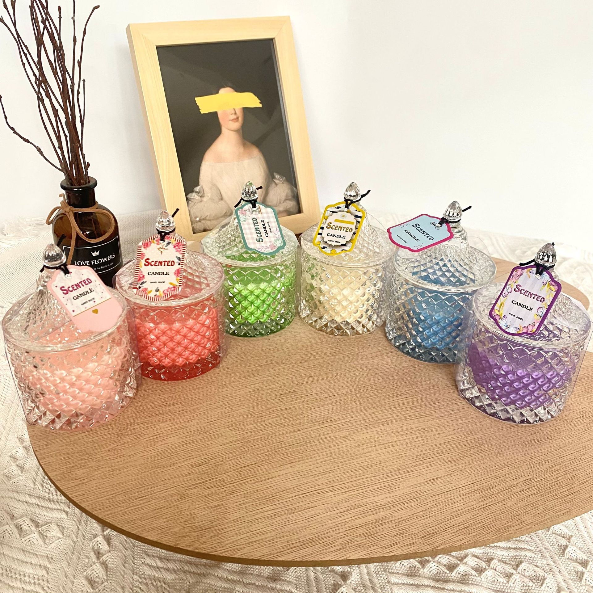 Niche Transparent Glass Cup Essential Oil Fragrance Candle DIY Valentine&#039;s Day Gift Hotel Indoor Incense