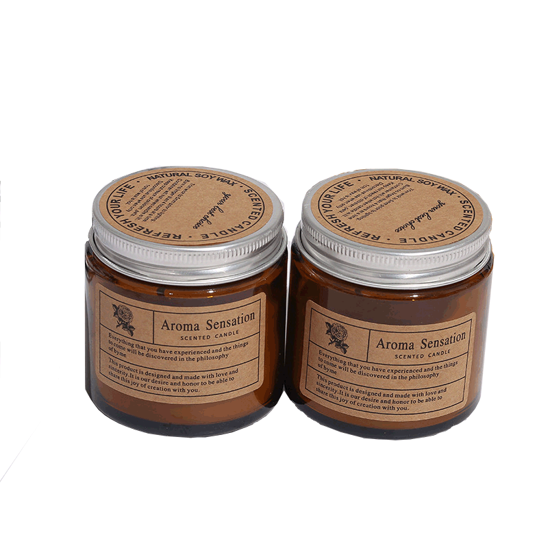Wedding Gift Small Brown Simple Aromatherapy Candle Home Indoor Fragrance Hotel Fragrance Candle 80G