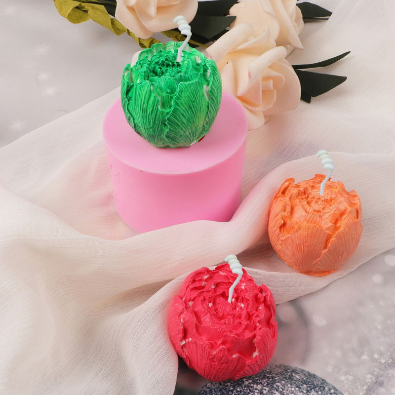 Candle Mould Austin Rose Bud Fondant Cake Mold DIY Peony Flower Fragrance Plaster Baking Tool