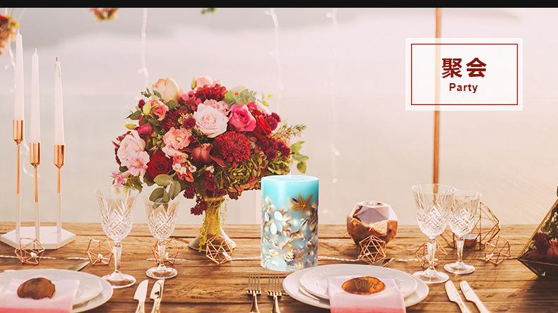 Aromatherapy candle inlaid with shell ocean craft smokeless candle except different candle smokeless indoor fragrance