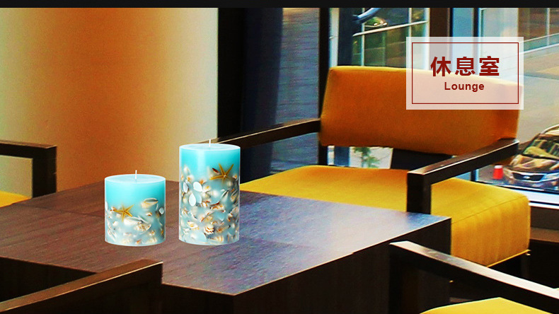 Aromatherapy candle inlaid with shell ocean craft smokeless candle except different candle smokeless indoor fragrance