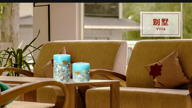 Aromatherapy candle inlaid with shell ocean craft smokeless candle except different candle smokeless indoor fragrance