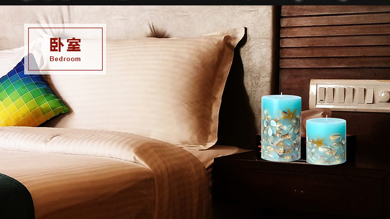 Aromatherapy candle inlaid with shell ocean craft smokeless candle except different candle smokeless indoor fragrance