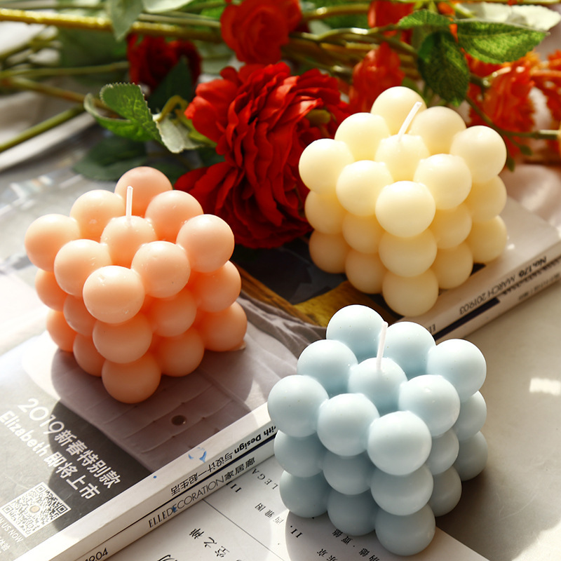 Korean Same Style Ins Internet Celebrity Rubik&#039;s Cube Aromatherapy Candle Home Fragrance Geometric Modeling Decoration Creative Photography Props