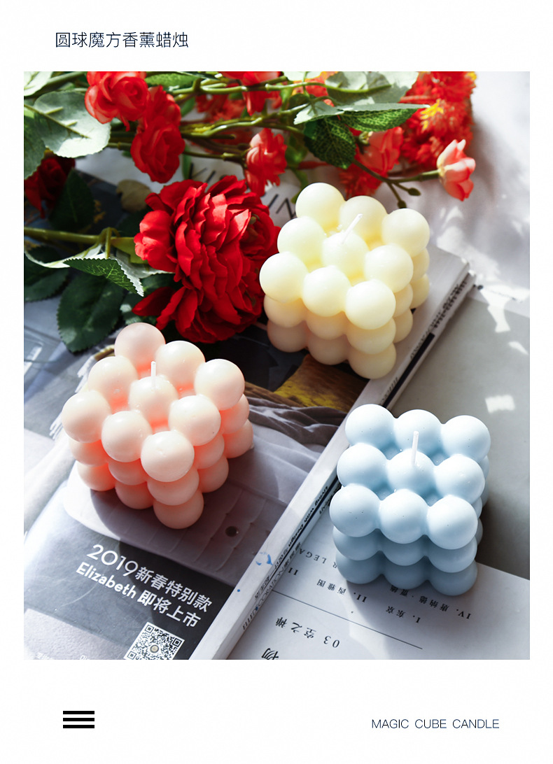 Korean Same Style Ins Internet Celebrity Rubik's Cube Aromatherapy Candle Home Fragrance Geometric Modeling Decoration Creative Photography Props Korean Same Style Ins Internet Celebrity Rubik's Cube Aromatherapy Candle Home Fragrance Geometric Modeling Decoration Creative Photography Props