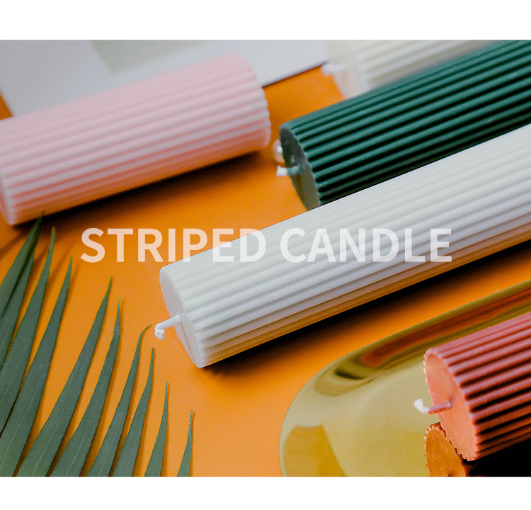 INS Nordic Aromatherapy Candle Home Indoor Fragrance Bedroom Living Room Creative Home Candle Striped Columnar Candle