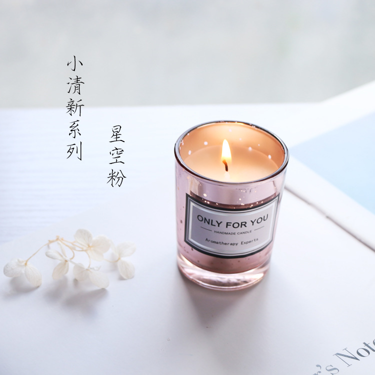 New Generation American Brand Uncovered Electroplating Gift Glass Candlestick Soy Wax Fragrance Aromatherapy Candle Gift