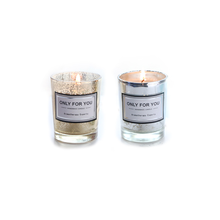 New Generation American Brand Uncovered Electroplating Gift Glass Candlestick Soy Wax Fragrance Aromatherapy Candle Gift