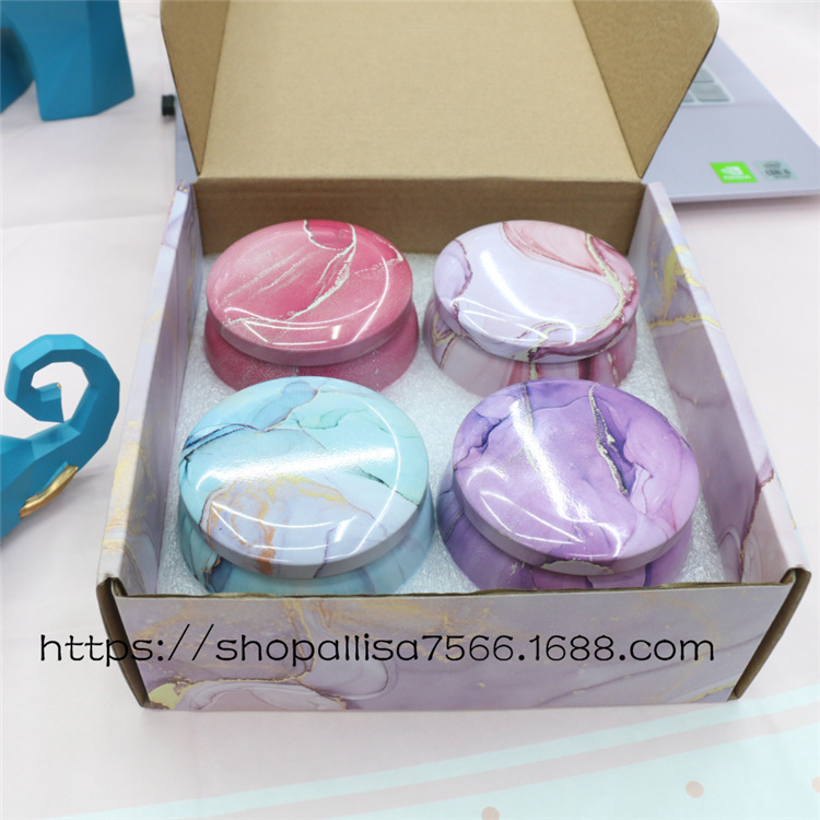 Factory Direct Sales Creative round Iron Can Aromatherapy Candle Handmade Plant Wax Room Fragrance for European and American Festivals