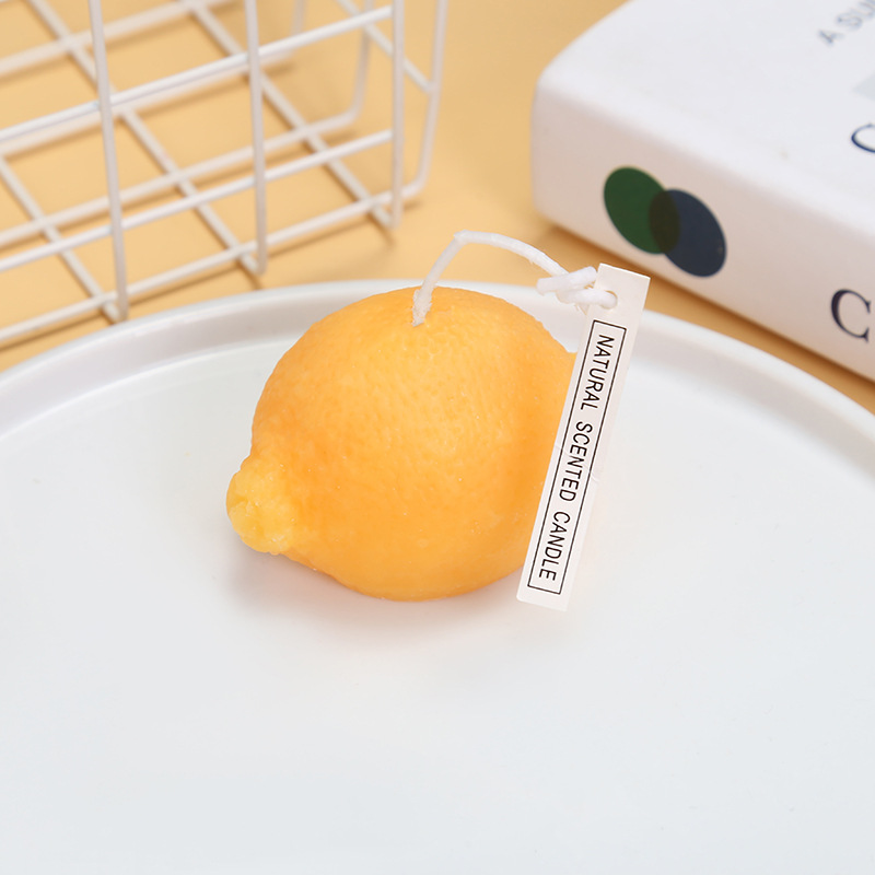 21 New Creative Fruit Small Tangerine Fragrance Aromatherapy Candle Light Crafts Hotel Indoor Romantic Atmosphere Ornaments