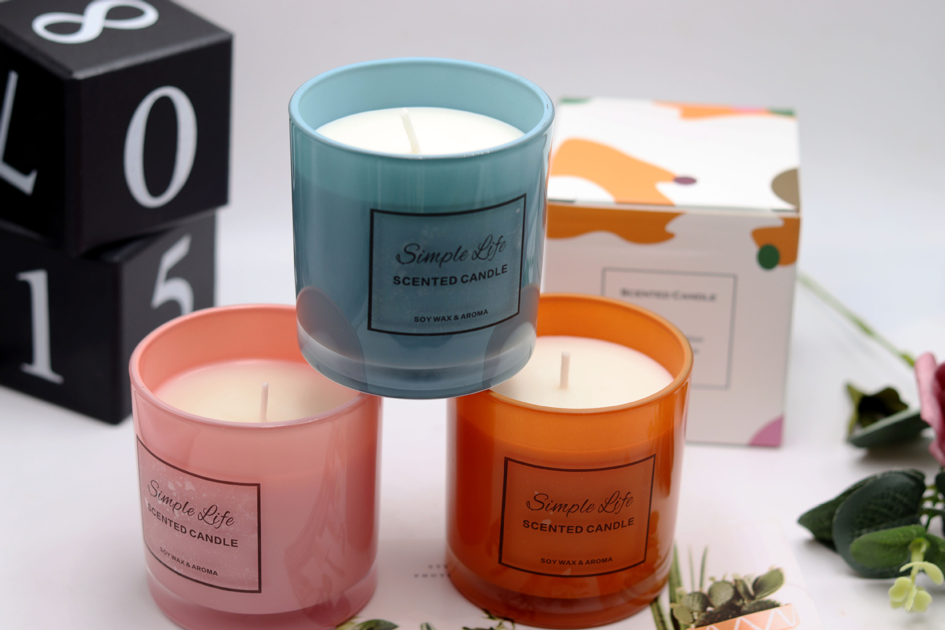Neutral Packaging Fragrance Candle Essential Oil Aromatherapy Candle Romantic Fragrance Soothing Spirit Incense Candle Cup Gift