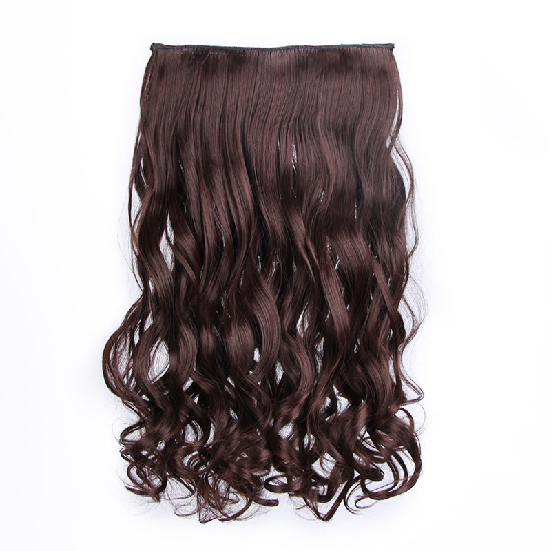 Women&#039;s European and American Wig Set Solid Seamless Hair Extension Piece Five Clip Chemical Fiber Curtain Curly Hair Wigs Spot Wholesale