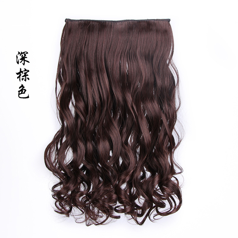 Women's European and American Wig Set Solid Seamless Hair Extension Piece Five Clip Chemical Fiber Curtain Curly Hair Wigs Spot Wholesale Women's European and American Wig Set Solid Seamless Hair Extension Piece Five Clip Chemical Fiber Curtain Curly Hair Wigs Spot Wholesale