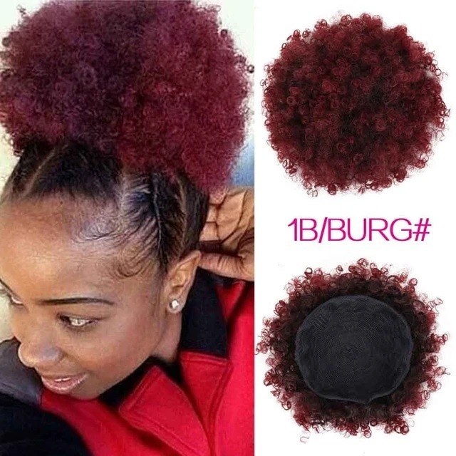 African Hair Bag Large and Small Caterpillar Hair Bag Afro Fluffy Micro-Curly Hair Bag Bun Wig Hair Bag