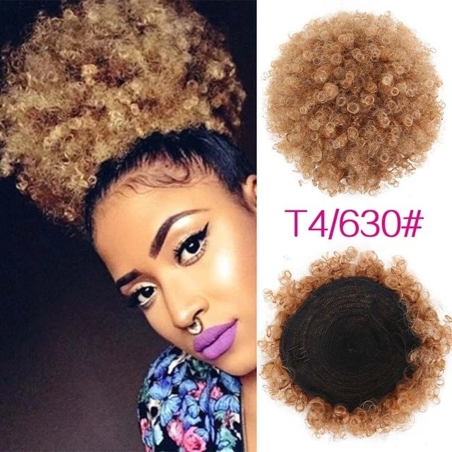 African Hair Bag Large and Small Caterpillar Hair Bag Afro Fluffy Micro-Curly Hair Bag Bun Wig Hair Bag