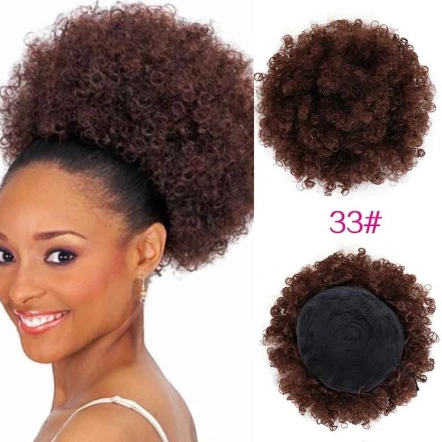 African Hair Bag Large and Small Caterpillar Hair Bag Afro Fluffy Micro-Curly Hair Bag Bun Wig Hair Bag