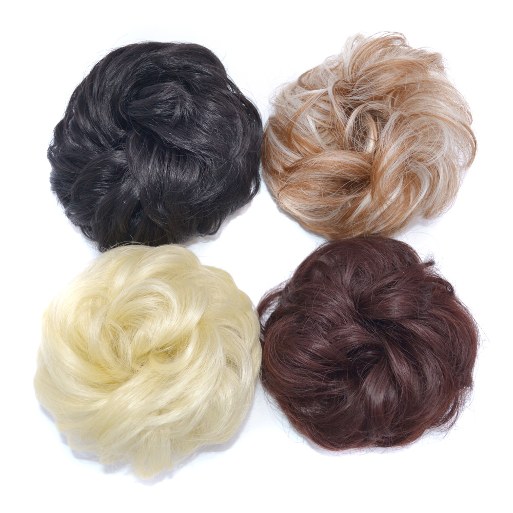 Wig Female Wig Hair Band Matte HighTemperature Fiber Ball Head Bun Hair Bag Rubber Band Curly Hair Band