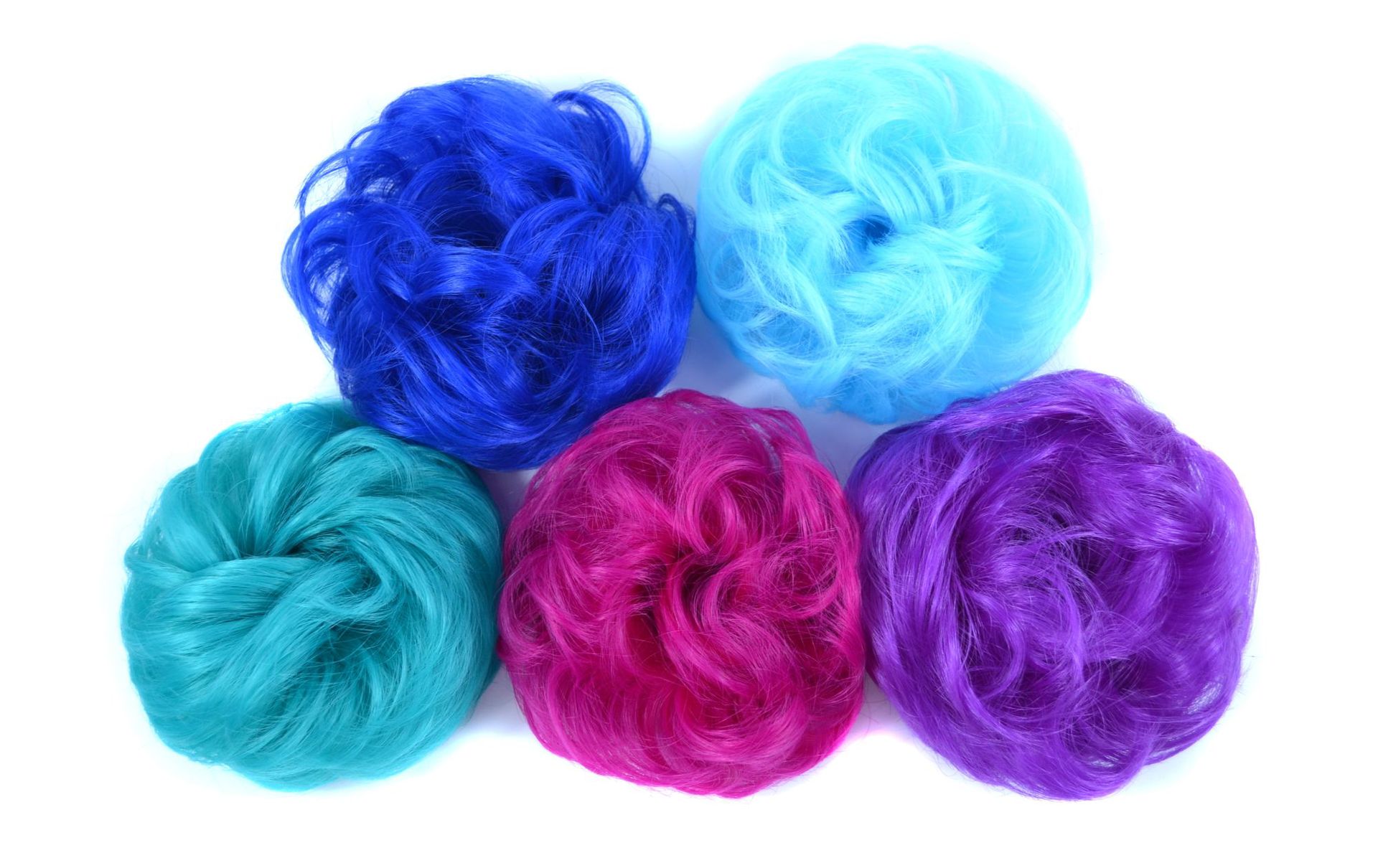 Wig Female Wig Hair Band Matte HighTemperature Fiber Ball Head Bun Hair Bag Rubber Band Curly Hair Band