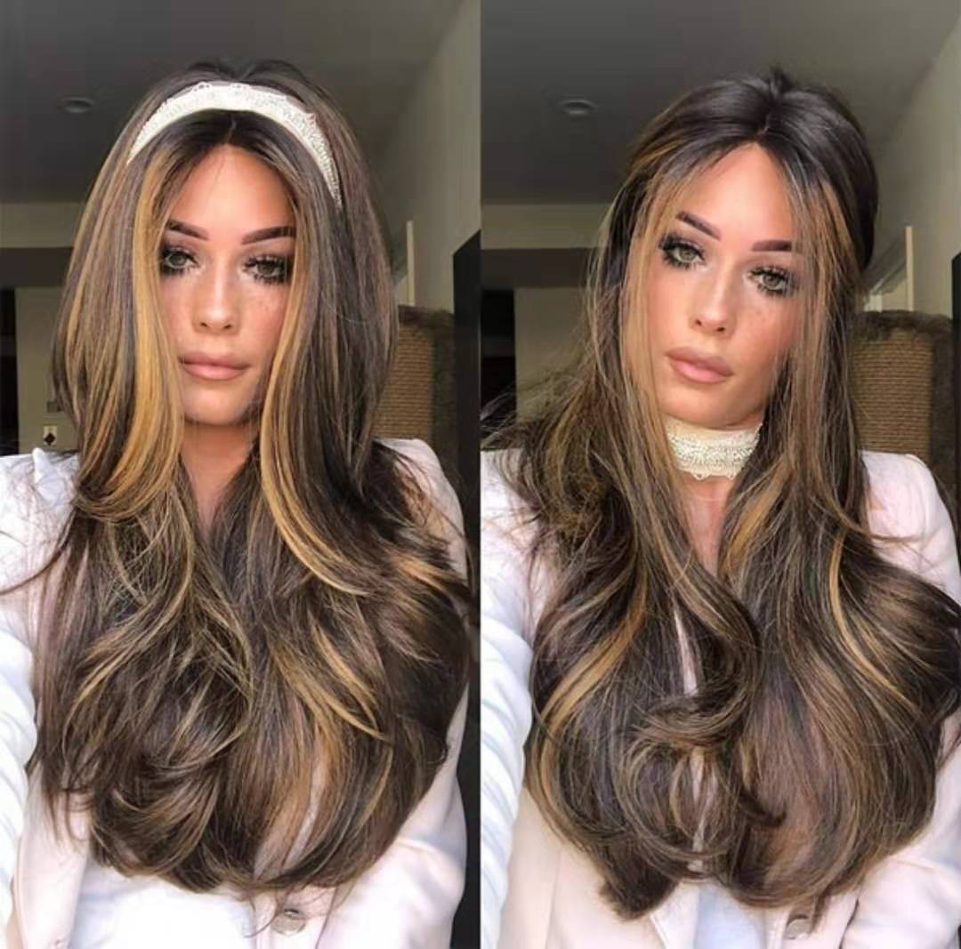 New Foreign Trade Popular Style Wig Women's Gradient Color Long Curly Head Cover Rose Net CrossBorder Wig New Foreign Trade Popular Style Wig Women's Gradient Color Long Curly Head Cover Rose Net CrossBorder Wig