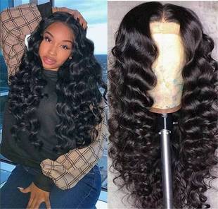 European and American Style Wig Women's Front Lace Chemical Fiber Long Curly Hair Cross-Border New African Small Roll Cross-Border Wig European and American Style Wig Women's Front Lace Chemical Fiber Long Curly Hair Cross-Border New African Small Roll Cross-Border Wig