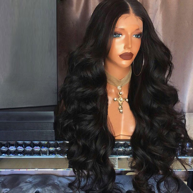 Cross-Border European and American Style Wig Black Big Wave Women&#039;s Wig Fashion African Curly Hair Customizable Front Lace Wig