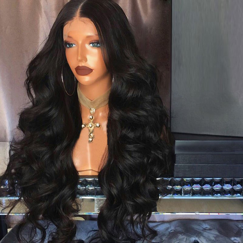 Cross-Border European and American Style Wig Black Big Wave Women&#039;s Wig Fashion African Curly Hair Customizable Front Lace Wig