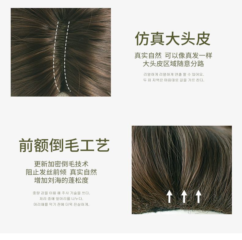 Amazon New Japanese and Korean Wig Female Foreign Trade Long Curly Hair Realistic Chemical Fiber High-Temperature Fiber Wig Head Cover Wholesale Amazon New Japanese and Korean Wig Female Foreign Trade Long Curly Hair Realistic Chemical Fiber High-Temperature Fiber Wig Head Cover Wholesale
