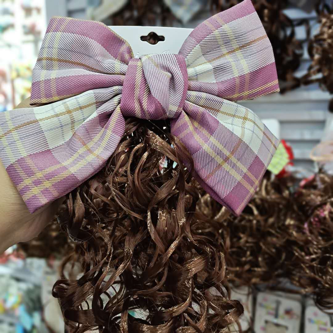 Children's Wig Headwear Bow Hairpin Princess Style Little Girl Big Wave Long Curly Hair Ponytail Girls Hair Accessories Children's Wig Headwear Bow Hairpin Princess Style Little Girl Big Wave Long Curly Hair Ponytail Girls Hair Accessories