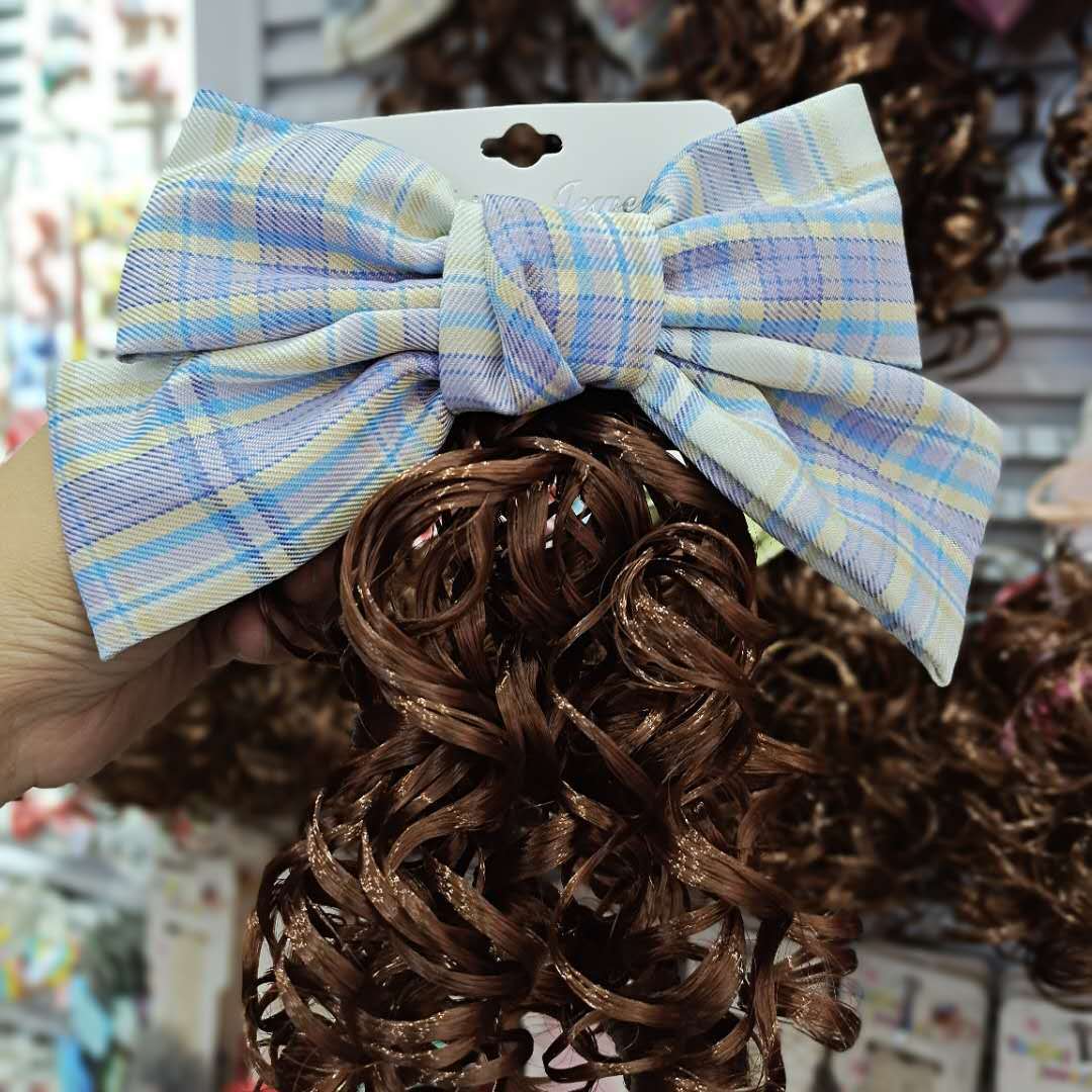 Children's Wig Headwear Bow Hairpin Princess Style Little Girl Big Wave Long Curly Hair Ponytail Girls Hair Accessories Children's Wig Headwear Bow Hairpin Princess Style Little Girl Big Wave Long Curly Hair Ponytail Girls Hair Accessories