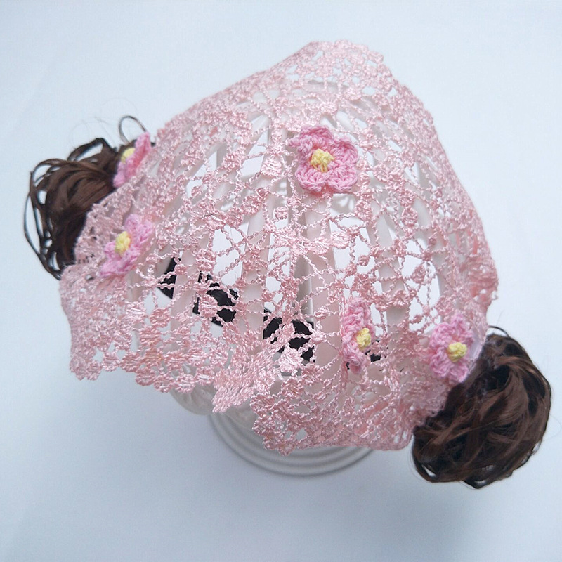 Douyin Online Influencer Same Style Girls&#039; Wig Headdress Children&#039;s Bangs Hair Band Flower Bow Tie Curly Wig Hair Band