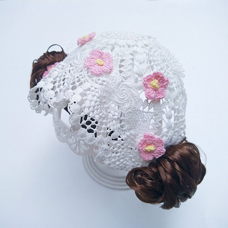 Douyin Online Influencer Same Style Girls' Wig Headdress Children's Bangs Hair Band Flower Bow Tie Curly Wig Hair Band