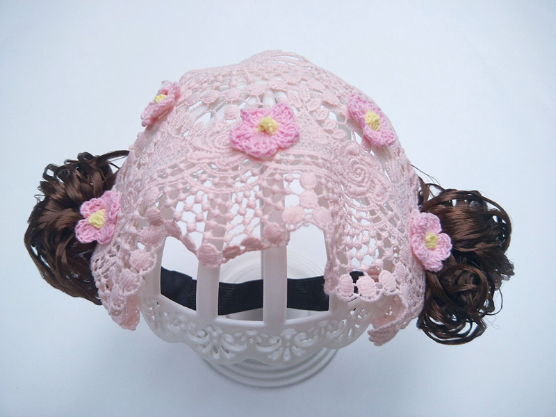 Douyin Online Influencer Same Style Girls' Wig Headdress Children's Bangs Hair Band Flower Bow Tie Curly Wig Hair Band