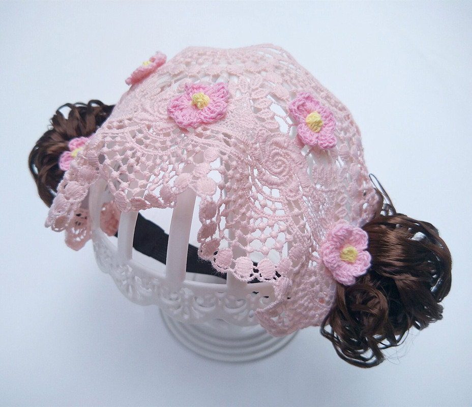 Douyin Online Influencer Same Style Girls' Wig Headdress Children's Bangs Hair Band Flower Bow Tie Curly Wig Hair Band