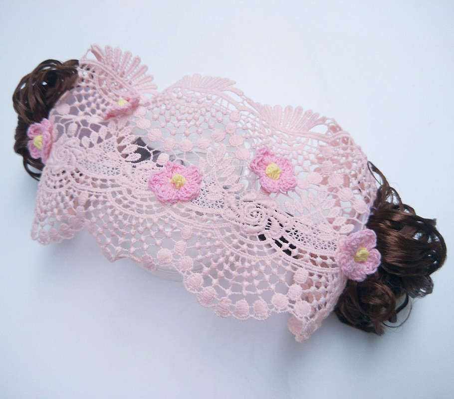 Douyin Online Influencer Same Style Girls' Wig Headdress Children's Bangs Hair Band Flower Bow Tie Curly Wig Hair Band