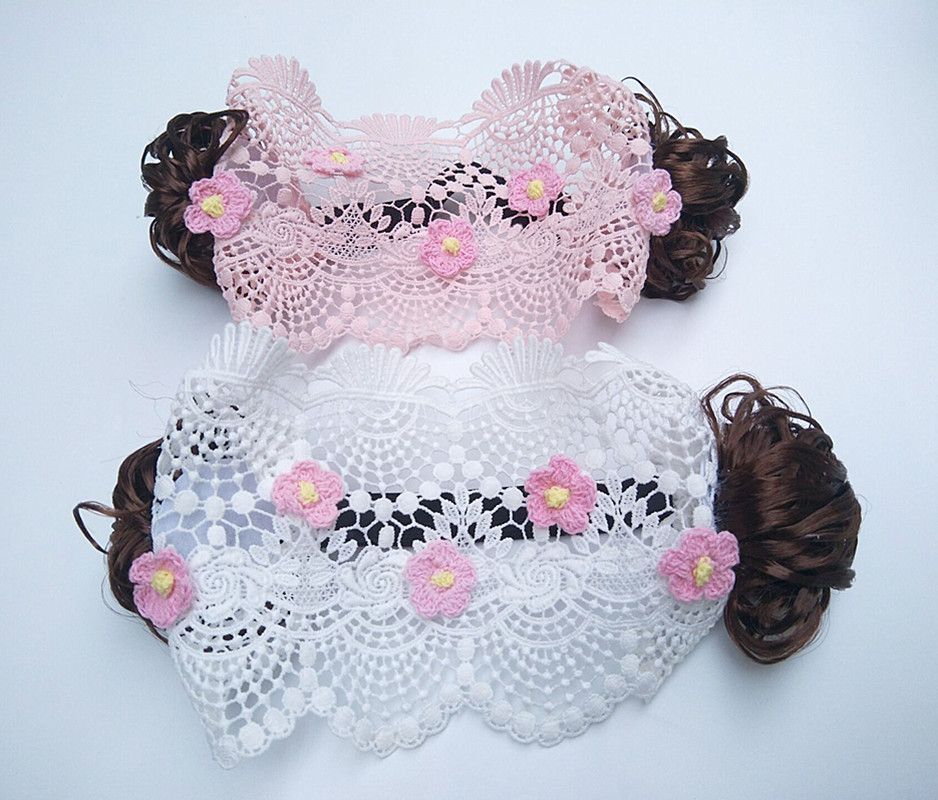Douyin Online Influencer Same Style Girls' Wig Headdress Children's Bangs Hair Band Flower Bow Tie Curly Wig Hair Band
