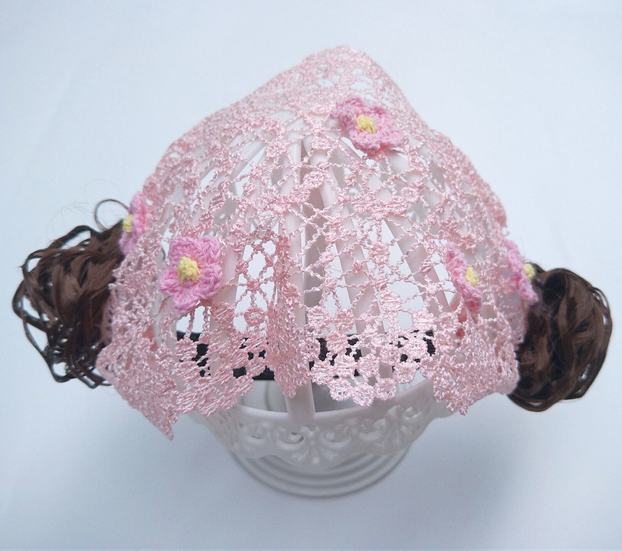 Douyin Online Influencer Same Style Girls' Wig Headdress Children's Bangs Hair Band Flower Bow Tie Curly Wig Hair Band