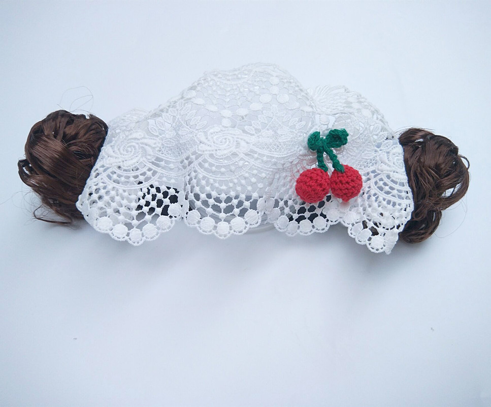 Douyin Online Influencer Same Style Girls' Wig Headdress Children's Bangs Hair Band Flower Bow Tie Curly Wig Hair Band