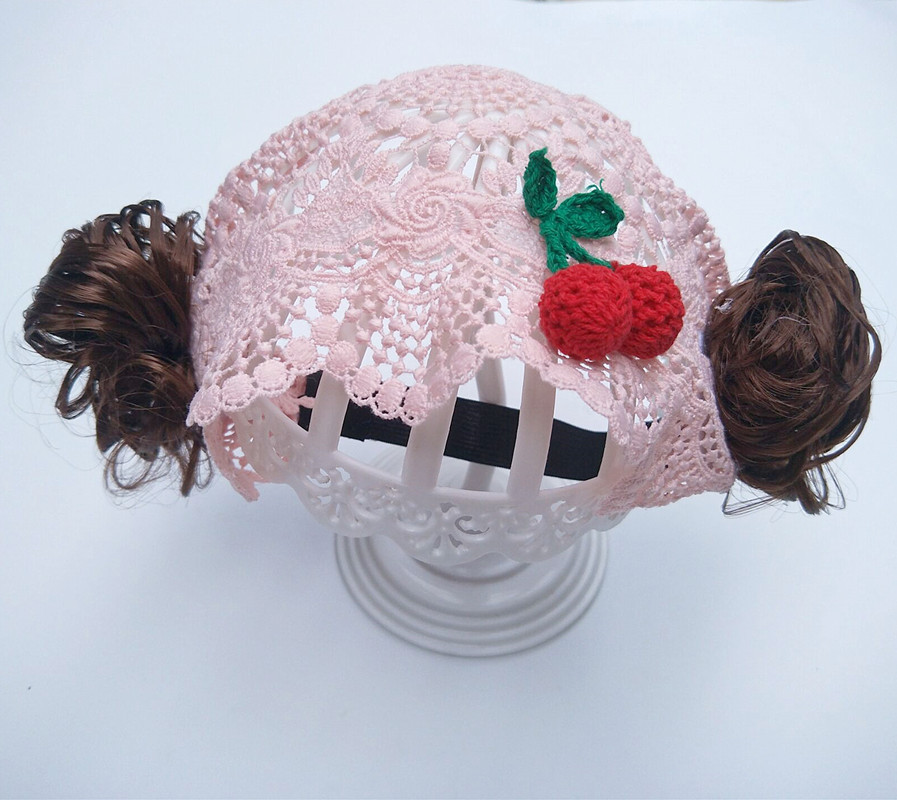 Douyin Online Influencer Same Style Girls' Wig Headdress Children's Bangs Hair Band Flower Bow Tie Curly Wig Hair Band
