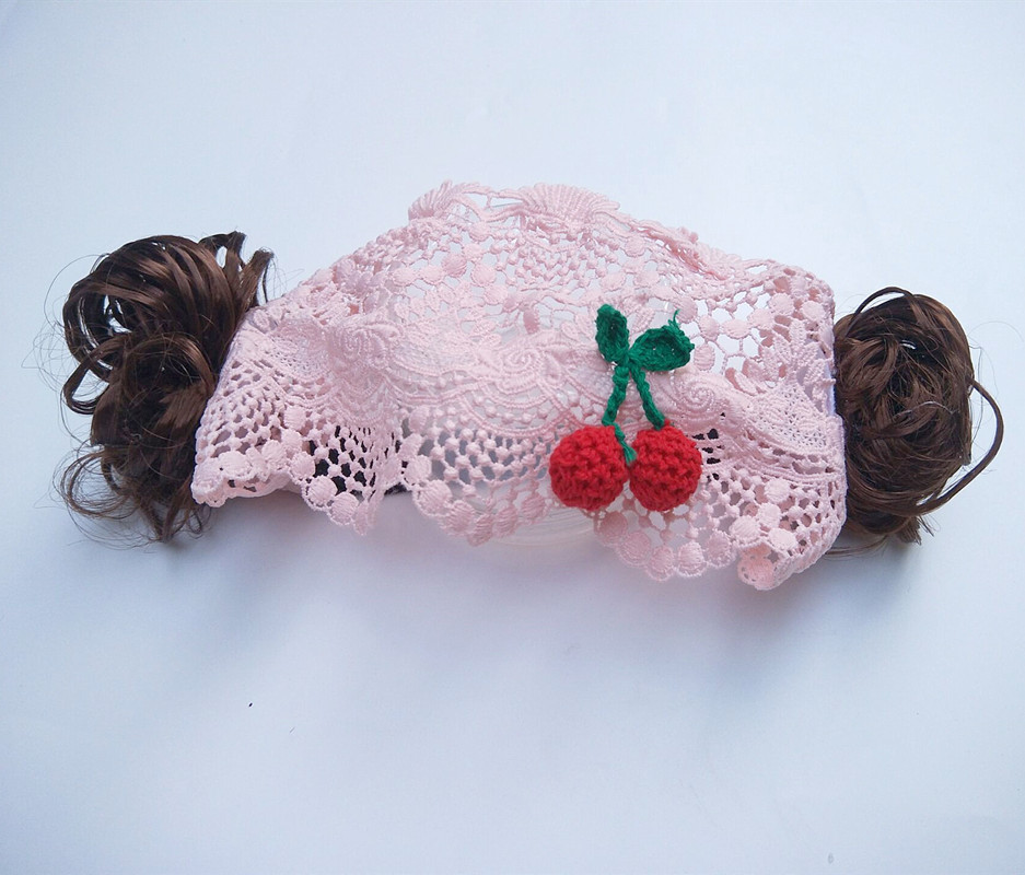 Douyin Online Influencer Same Style Girls' Wig Headdress Children's Bangs Hair Band Flower Bow Tie Curly Wig Hair Band