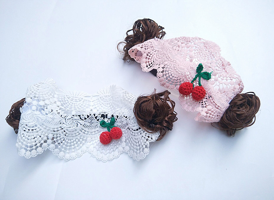 Douyin Online Influencer Same Style Girls' Wig Headdress Children's Bangs Hair Band Flower Bow Tie Curly Wig Hair Band