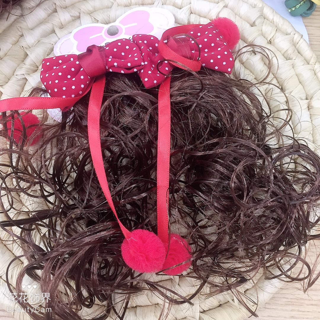 Barrettes Wig Headdress Princess Little Girl Hair Ball Ribbon Curly Hair Shape Girl Baby Hair Accessories